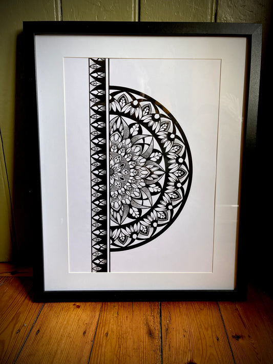 Ikigai, Original Hand Drawn A3 Mandala