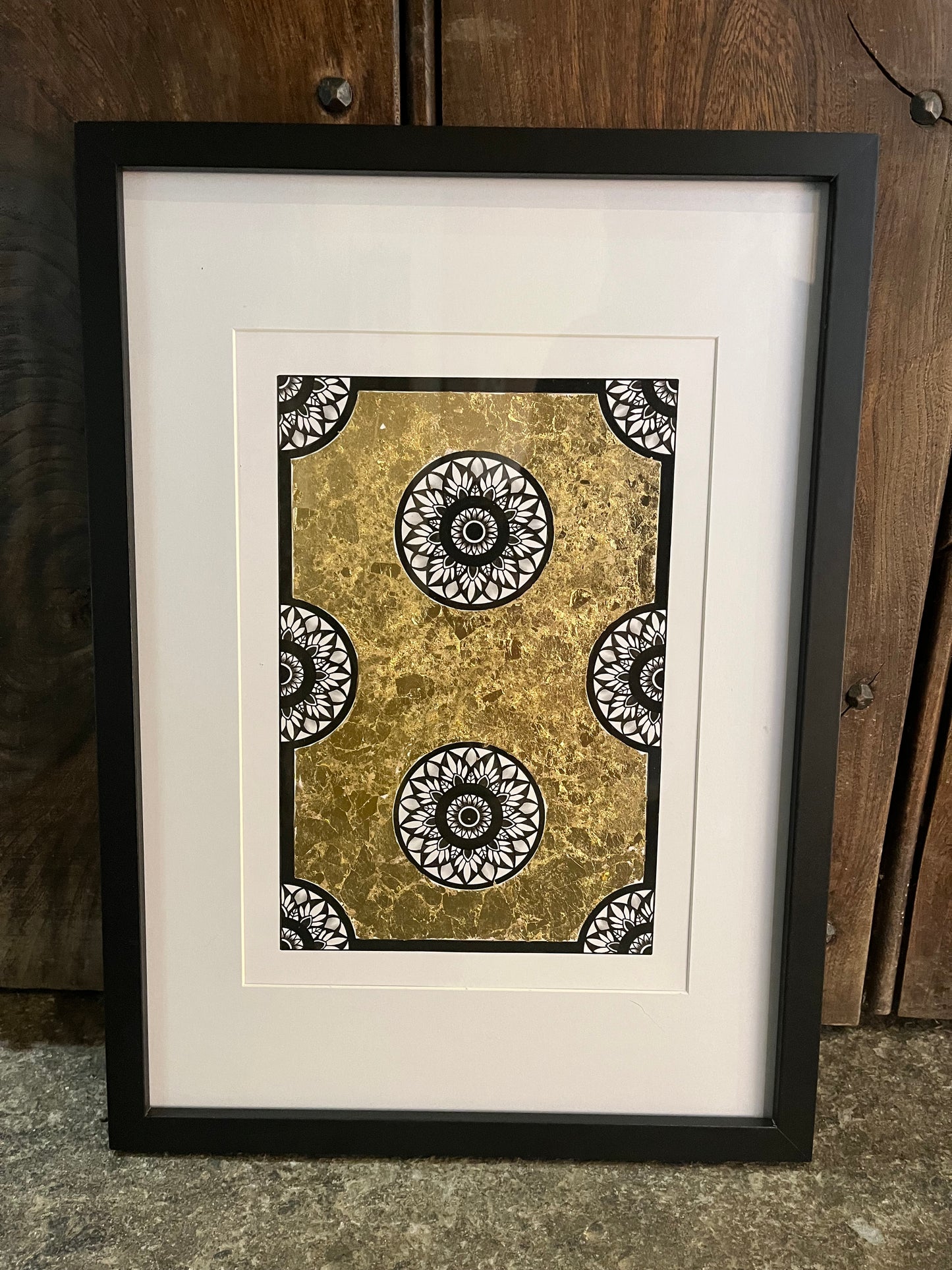 Feyre, Original Hand Drawn A4 Gold Leaf Mandala