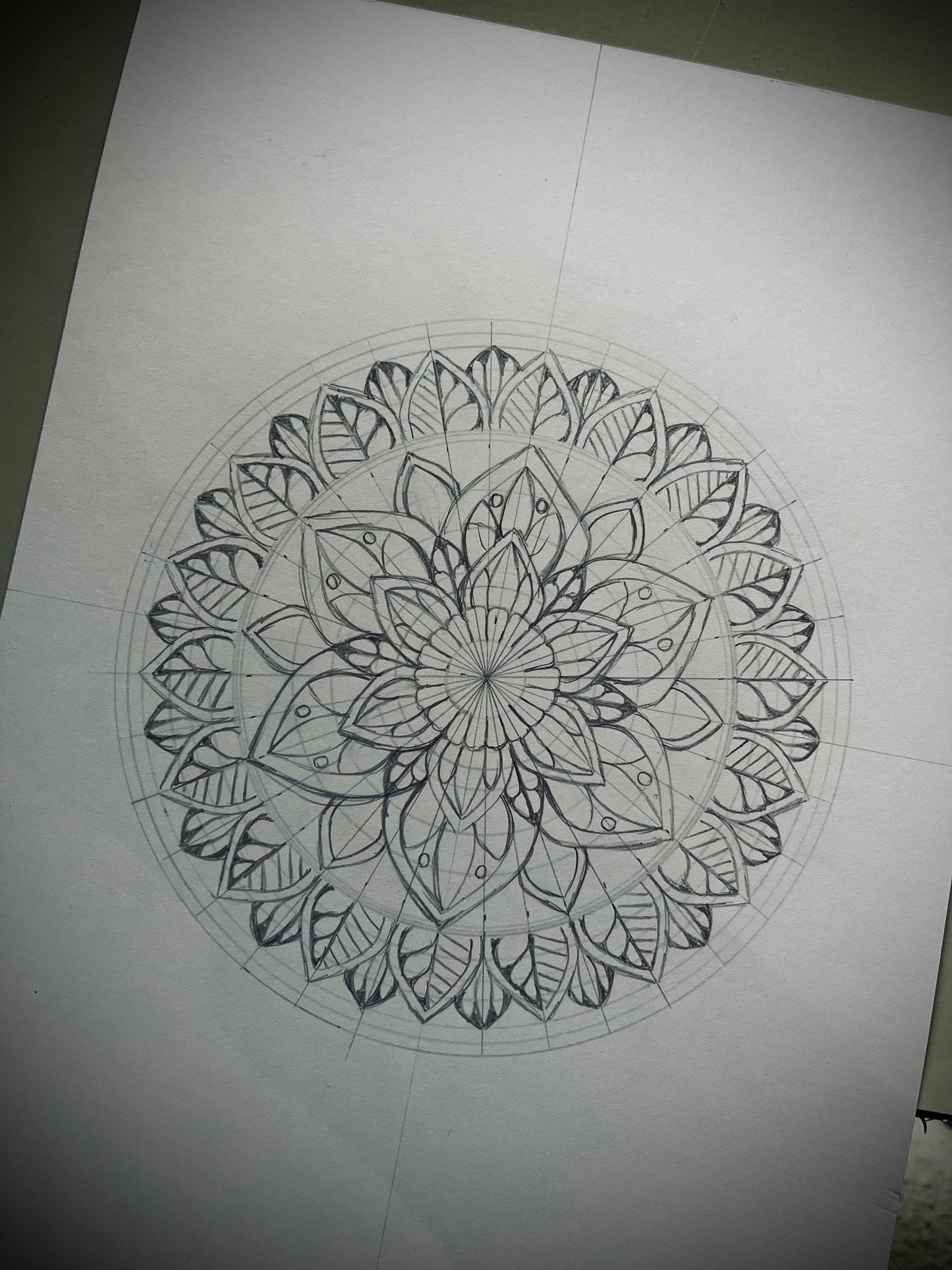 Ethereal, Original Hand Drawn A4 Mandala