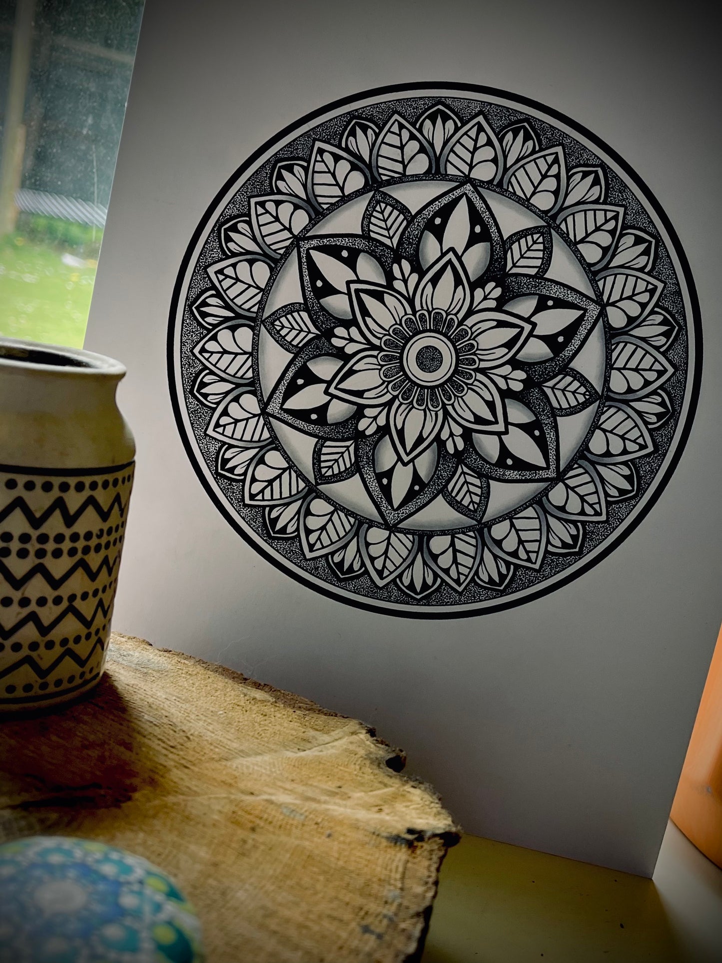 Ethereal, Original Hand Drawn A4 Mandala