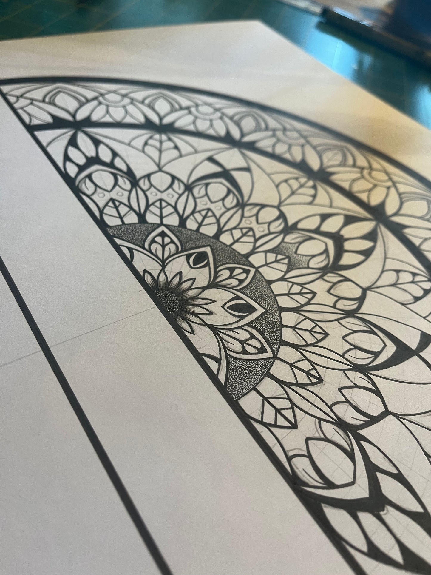 Ikigai, Original Hand Drawn A3 Mandala