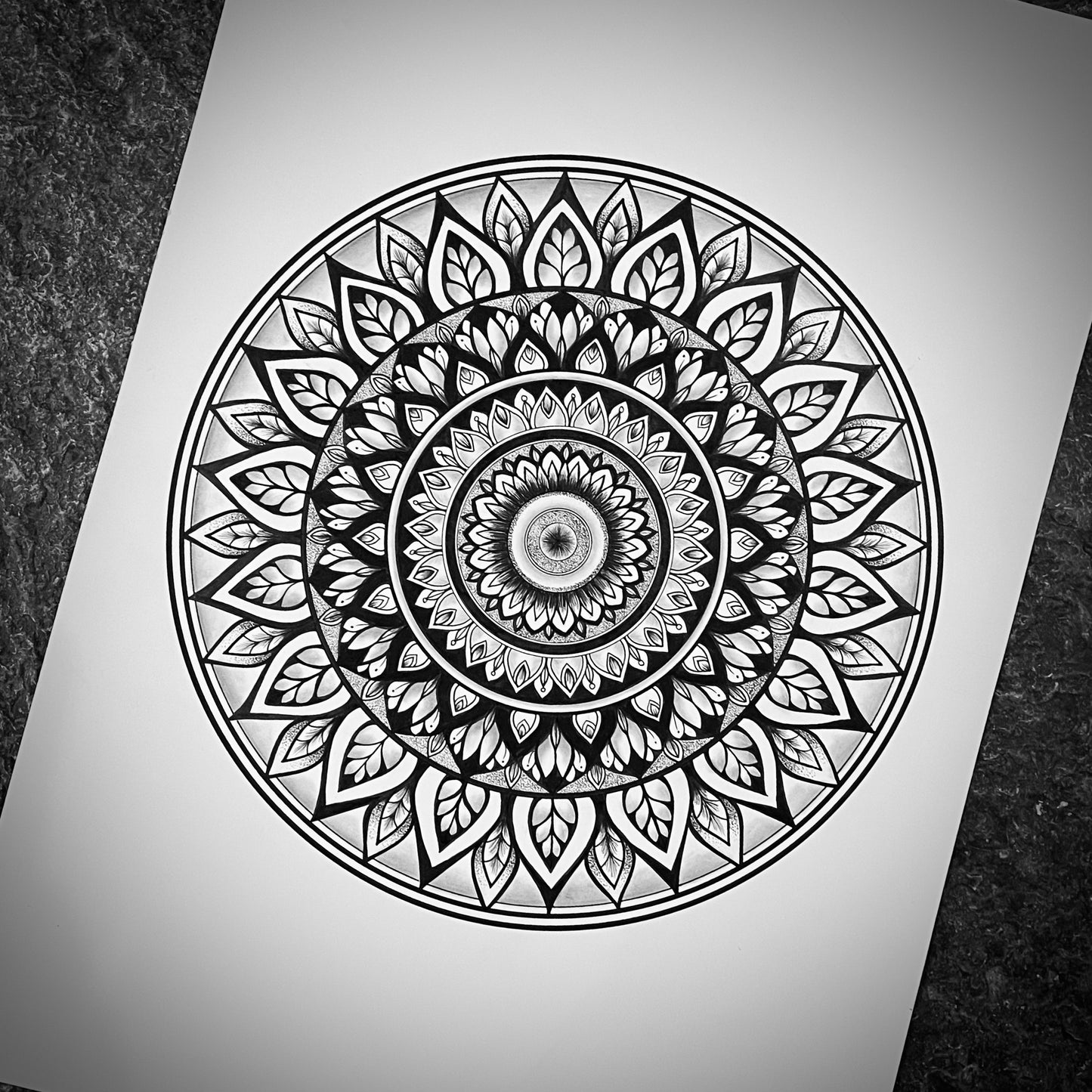 Serenity - Original Hand Drawn A3 Mandala