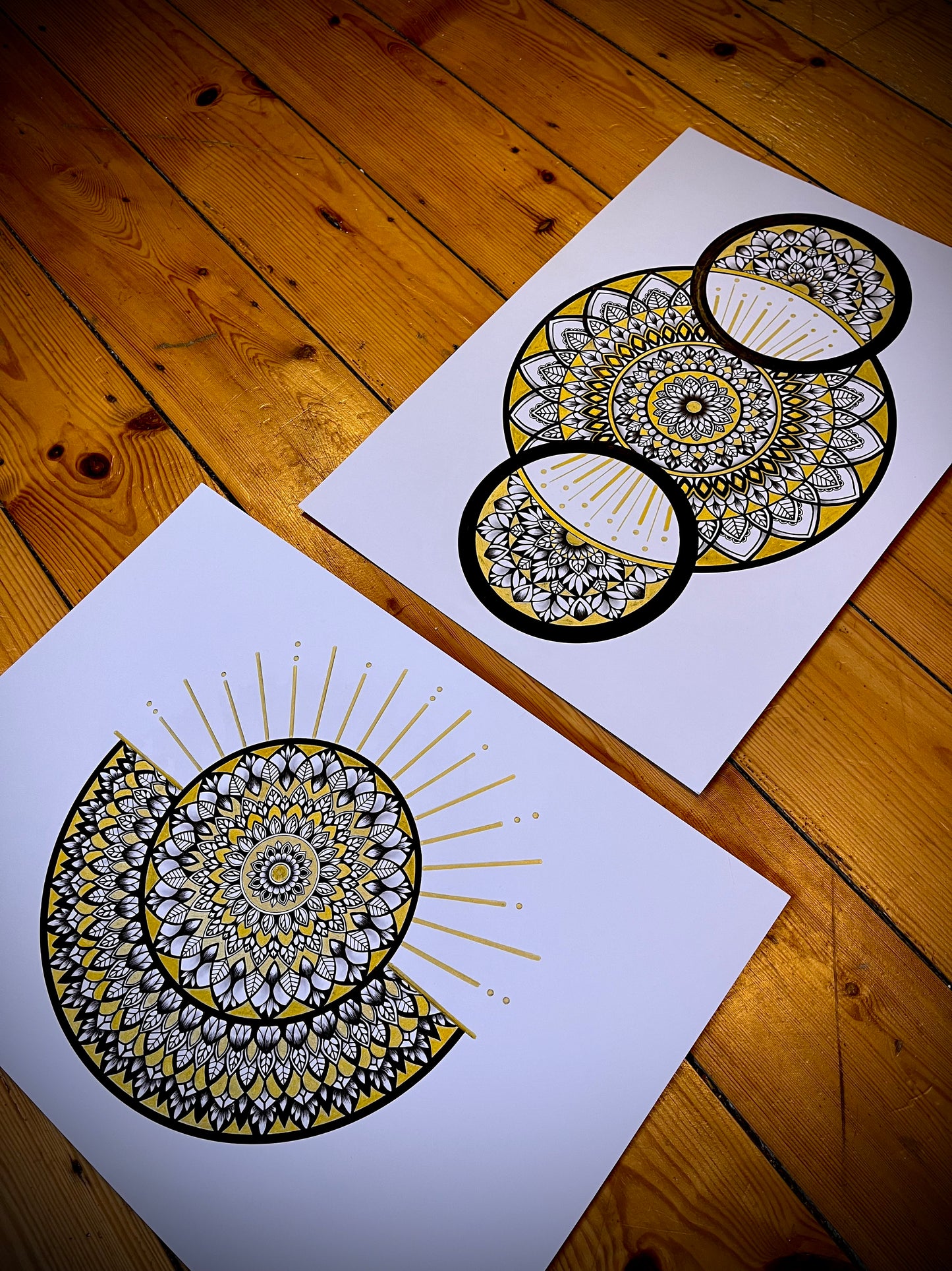 Celestial, Original Hand Drawn A3 Mandala