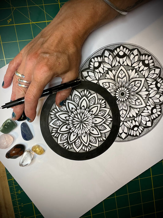 Ukiyo, Original Hand Drawn A3 Mandala